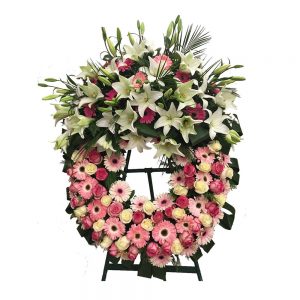 Coroa de Funeral XXL gerbera e coroa imperial