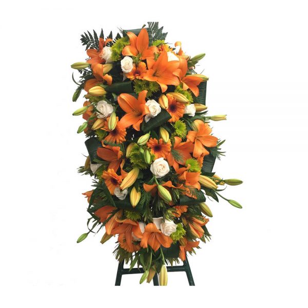 Palma de Funeral Laranja e branco